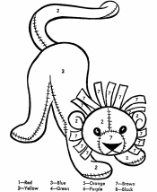 easy color by number worksheets